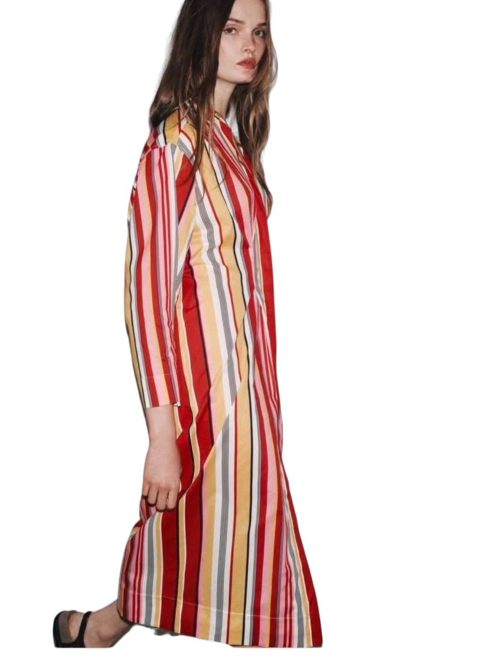 ZARA ZW NWT Collection Striped Cotton Shirt Dress in Sz XS - Picture 8 of 8
